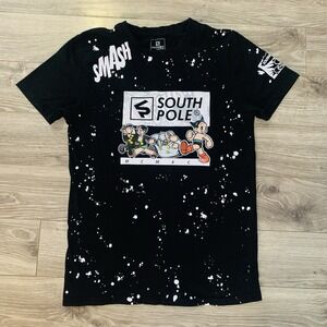 Southpole x Astro Boy Tshirt Mens Small Black Graphic Print Tee Short Sleeve Y2K